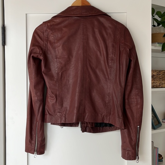 MADEWELL Washed Leather Motorcycle Jacket Burnt Sienna - Picture 3 of 5